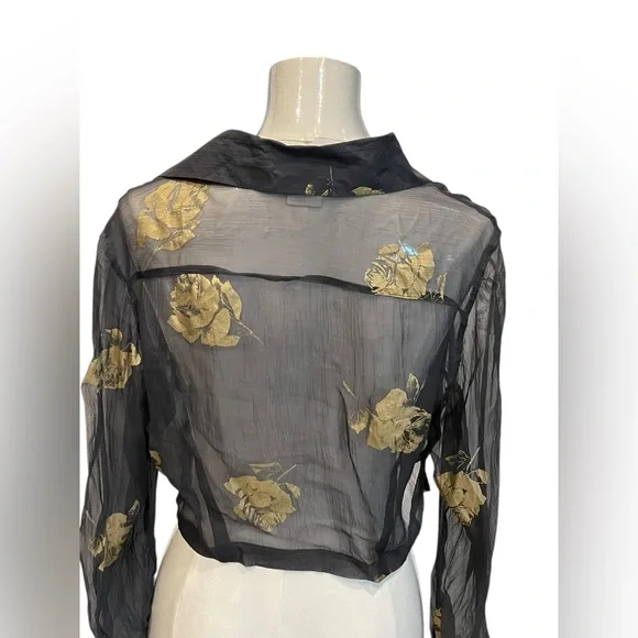 Dries Van Noten 1994 Spring/Summer 1st Runway Collection sheer black silk Sz:44 - Picture 5 of 10